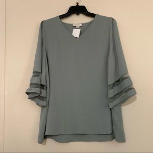 NWT ZENANA Dusty Mint Blouse with Bell sleeves